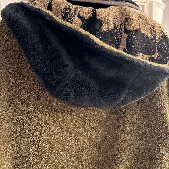 VTG Wild Horses Reversible Hooded Fleece Unique Western Men M Women XL - Picture 6 of 11